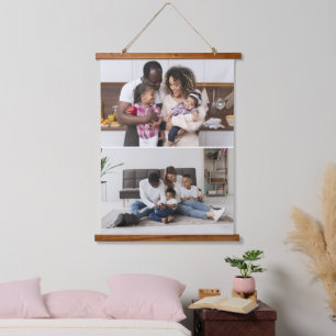 Design Your Own 2 Photo Collage Hanging Tapestry