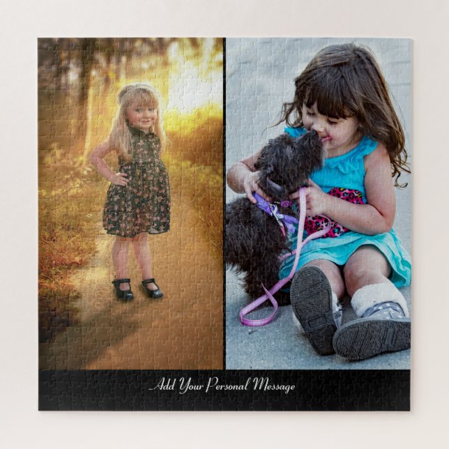 Design Your Own 2 Photo Collage Jigsaw Puzzle (Vertical)