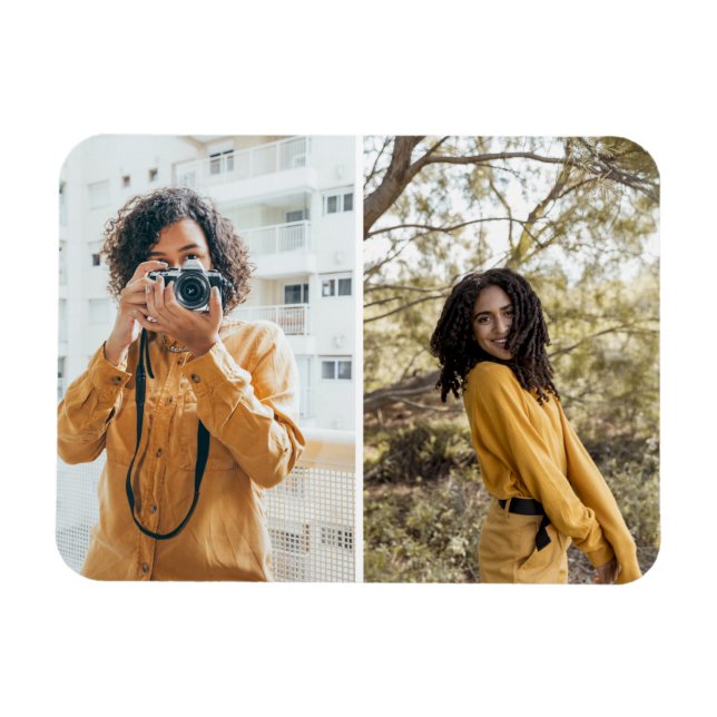 Design Your Own 2 Photo Collage Magnet (Horizontal)