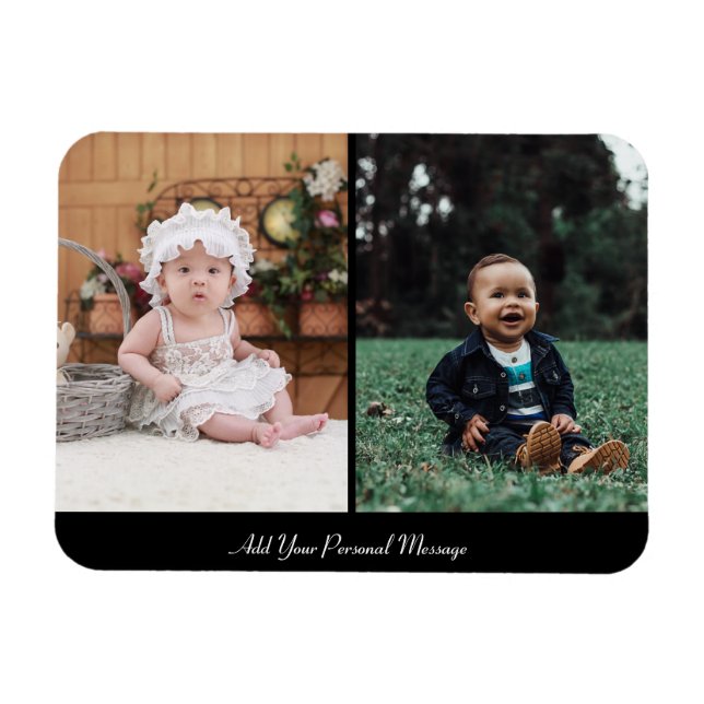 Design Your Own 2 Photo Collage Magnet (Horizontal)
