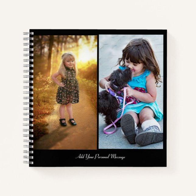 Design Your Own 2 Photo Collage Notebook (Front)