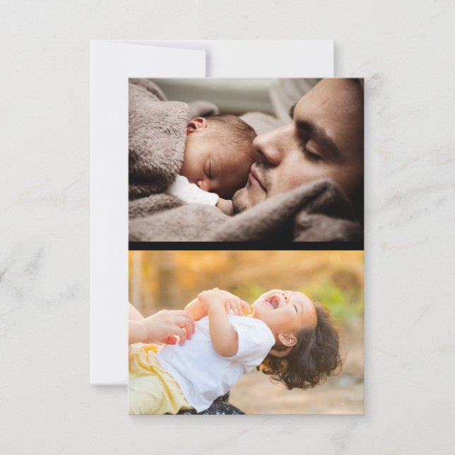 Design Your Own 2 Photo Collage Thank You Card (Front)