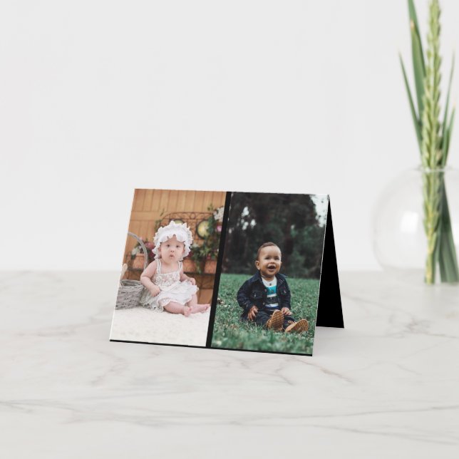 Design Your Own 2 Photo Collage Thank You Card (Front)