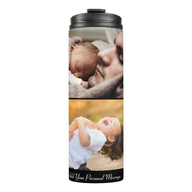Design Your Own 2 Photo Collage Thermal Tumbler (Front)