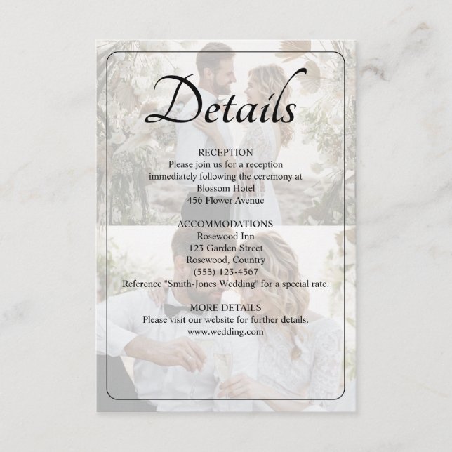 Design Your Own 2 Photo Collage Wedding Enclosure Card (Front)