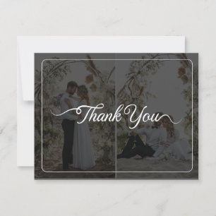 Design Your Own 2 Photo Collage Wedding Thank You Card
