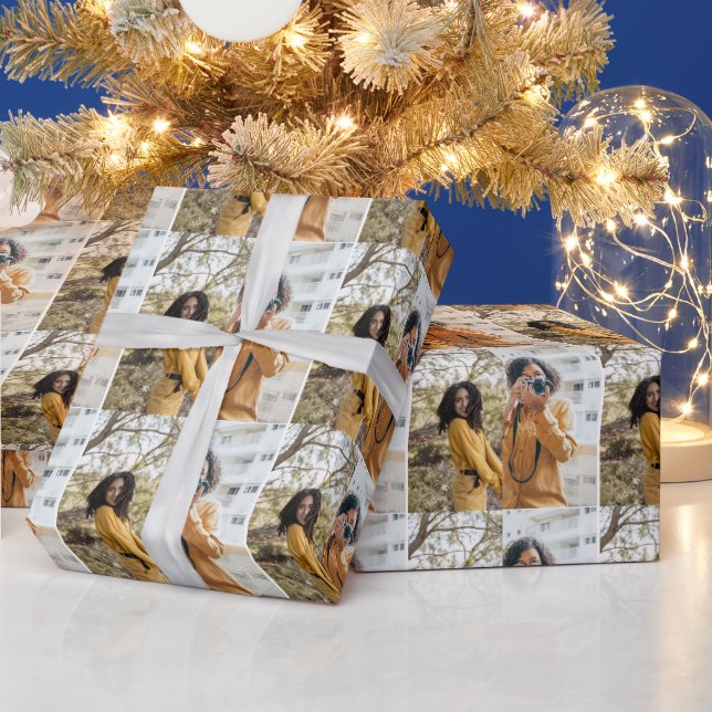 Design Your Own 2 Photo Collage Wrapping Paper (Holidays)