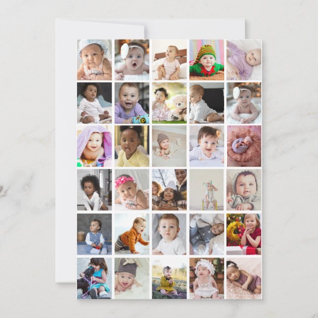Design Your Own 30 Photo Collage Holiday Card (Front)