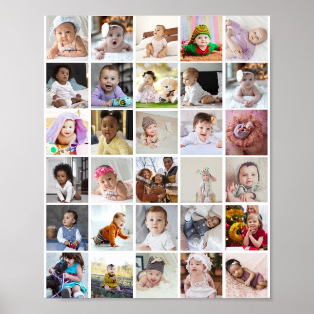 Design Your Own 30 Photo Collage Poster (Front)