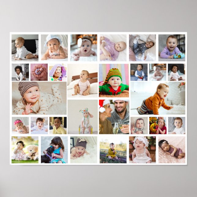 Design Your Own 30 Photo Collage Poster (Front)