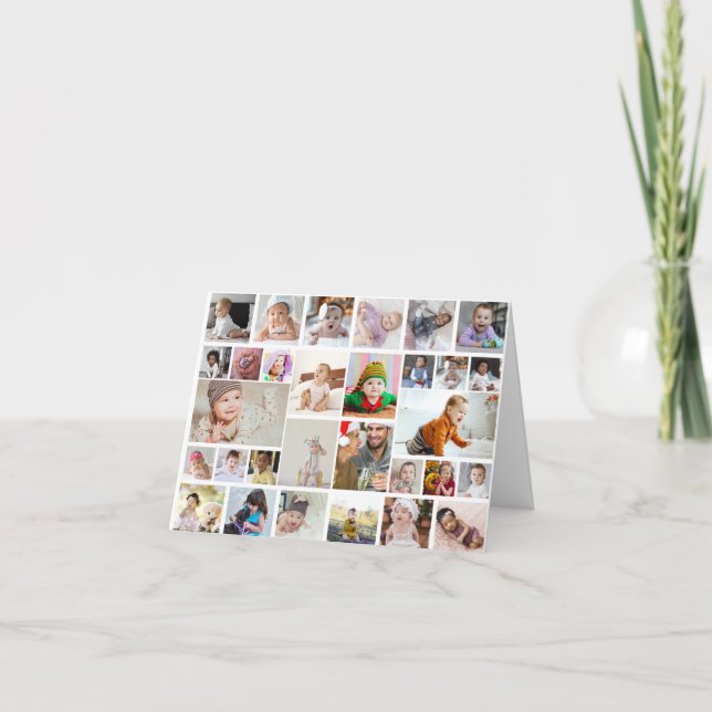 Design Your Own 30 Photo Collage Poster Card (Front)
