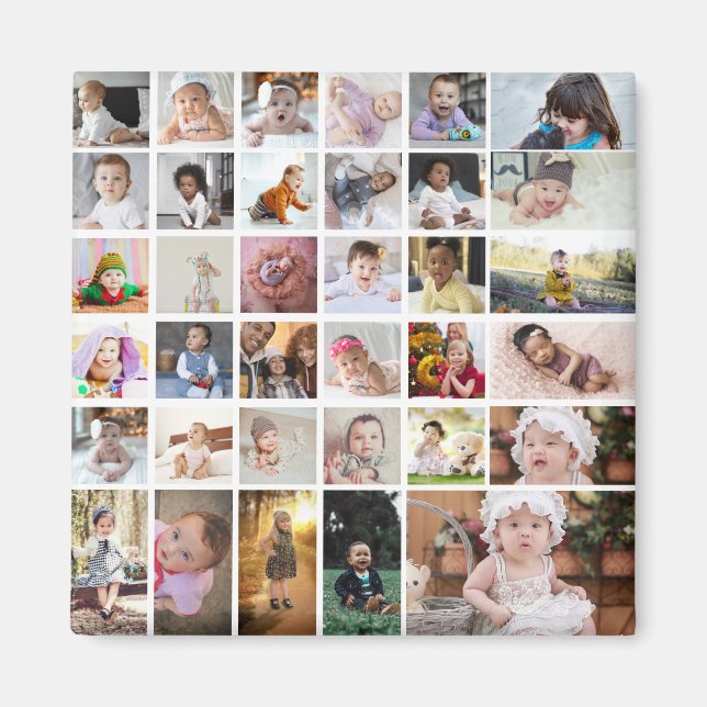 Design Your Own 35 Photo Collage Magnet (Front)