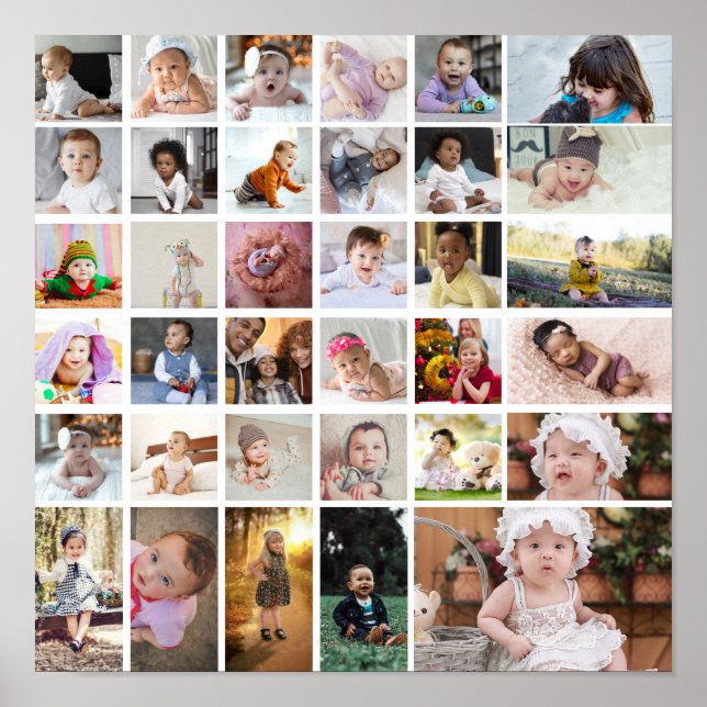 Design Your Own 35 Photo Collage Poster (Front)