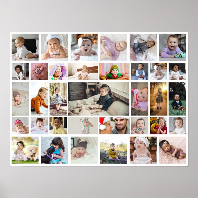 Design Your Own 35 Photo Collage Poster (Front)