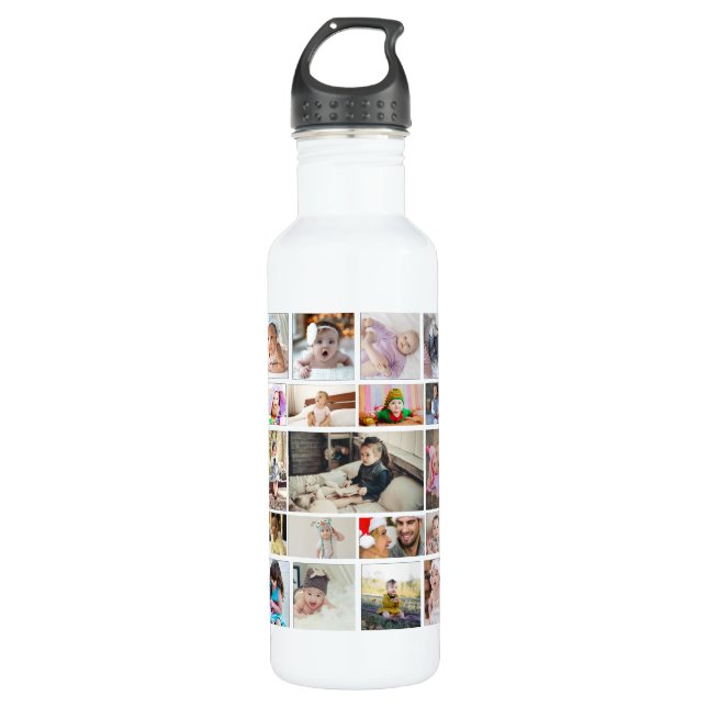 Design Your Own 35 Photo Collage Poster 710 Ml Water Bottle (Front)