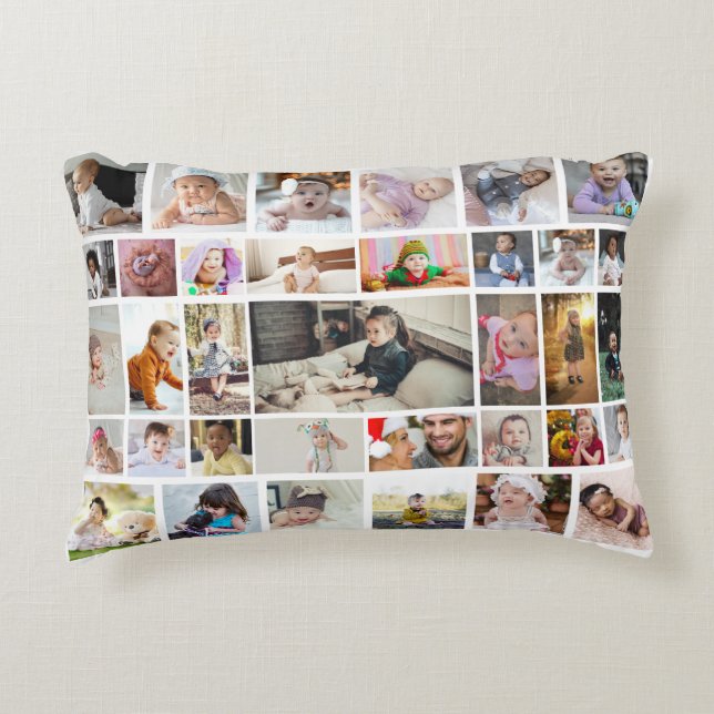 Design Your Own 35 Photo Collage Poster Decorative Cushion (Front)