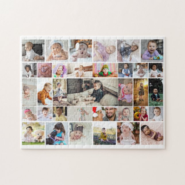 Design Your Own 35 Photo Collage Poster Jigsaw Puzzle (Horizontal)