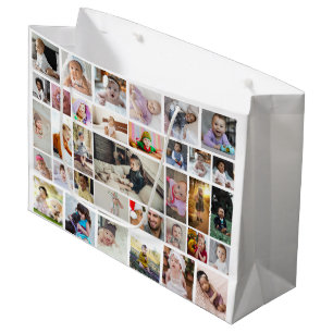 Design Your Own 35 Photo Collage Poster Large Gift Bag