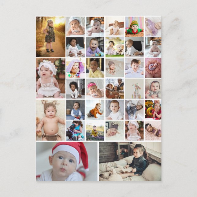 Design Your Own 35 Photo Collage Poster Postcard (Front)