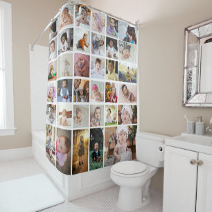 Design Your Own 35 Photo Collage Shower Curtain