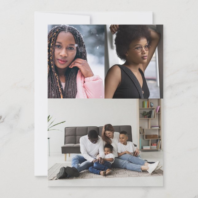Design Your Own 3 Photo Collage Announcement (Front)