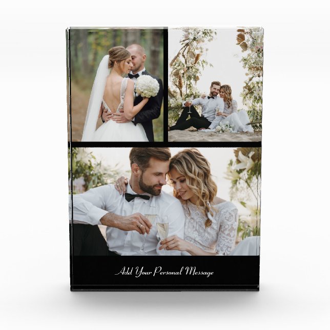 Design Your Own 3 Photo Collage Block (Front)