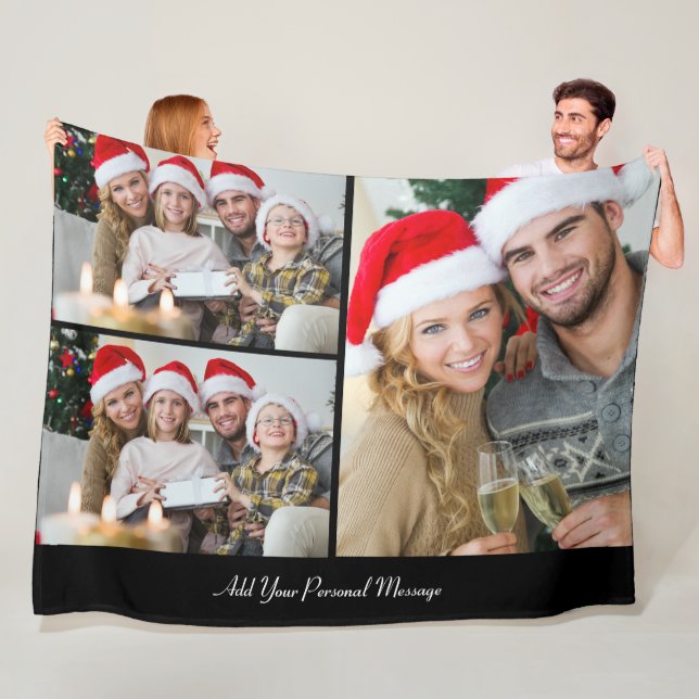 Design Your Own 3 Photo Collage Fleece Blanket (In Situ)
