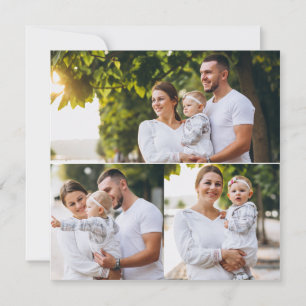 Design Your Own 3 Photo Collage Holiday Card