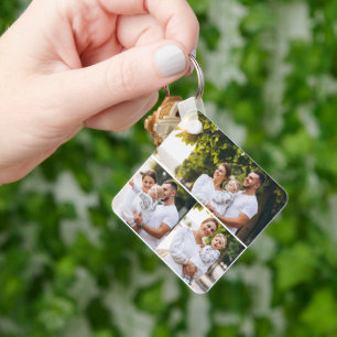 Design Your Own 3 Photo Collage Key Ring