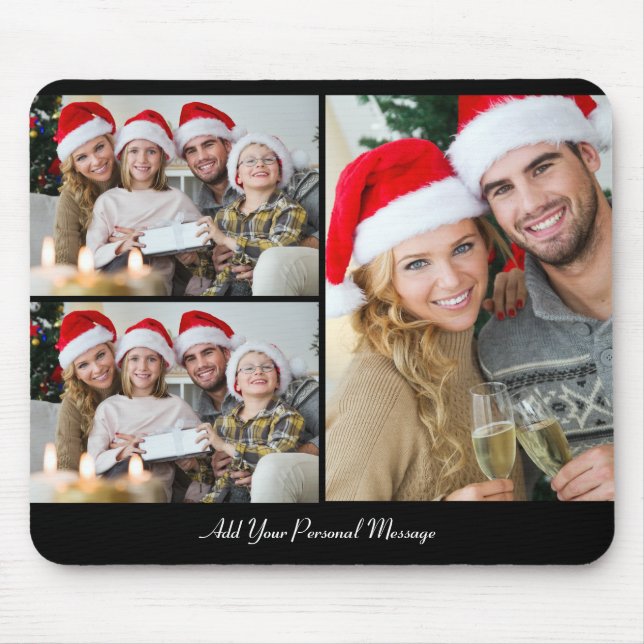 Design Your Own 3 Photo Collage Mouse Mat (Front)