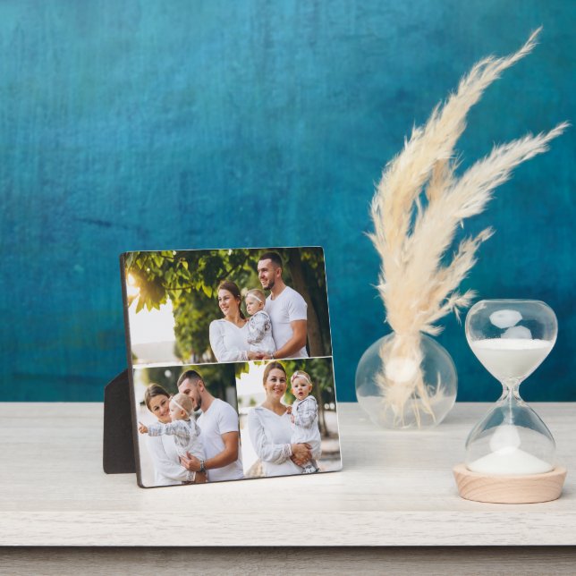 Design Your Own 3 Photo Collage Plaque (Insitu)