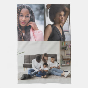 Design Your Own 3 Photo Collage Tea Towel