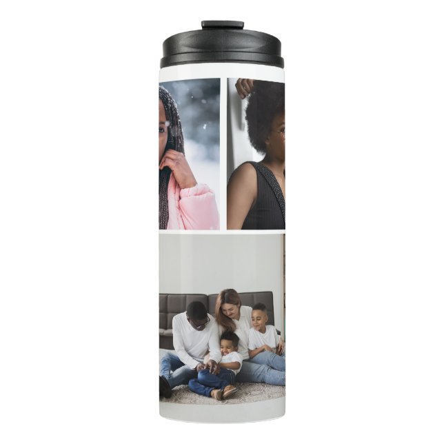 Design Your Own 3 Photo Collage Thermal Tumbler (Front)