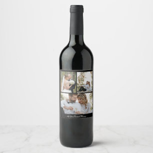 Design Your Own 3 Photo Collage Wine Label
