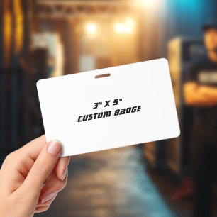 Design Your Own 3" x 5" Horizontal Plastic ID Badge