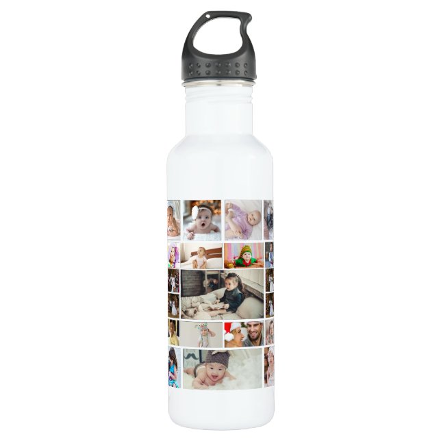 Design Your Own 40 Photo Collage 710 Ml Water Bottle (Front)