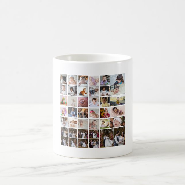 Design Your Own 40 Photo Collage Coffee Mug (Center)