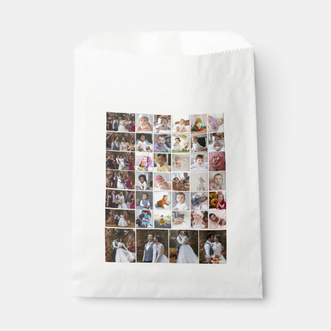 Design Your Own 40 Photo Collage Favour Bags (Front)