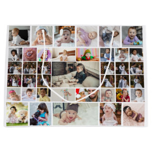 Design Your Own 40 Photo Collage Large Gift Bag