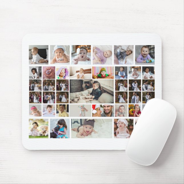 Design Your Own 40 Photo Collage Mouse Mat (With Mouse)