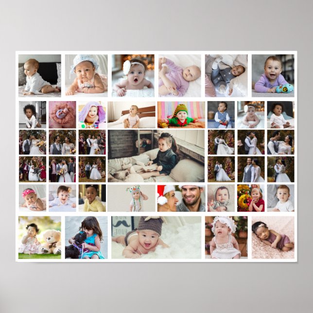 Design Your Own 40 Photo Collage Poster (Front)