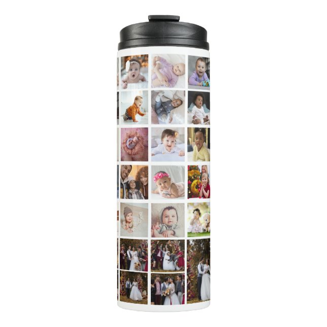 Design Your Own 40 Photo Collage Thermal Tumbler (Front)