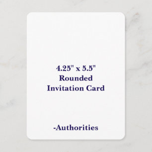 Design Your Own 4.25" x 5.5" Rounded Invitation