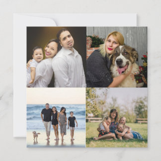 Design Your Own 4 Family Photo Collage Holiday Card