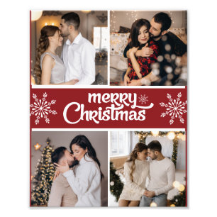 Design Your Own 4 Photo Collage Christmas Print