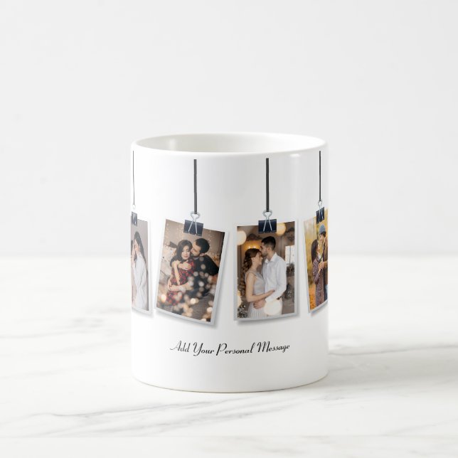 Design Your Own 4 Photo Collage Coffee Mug (Center)