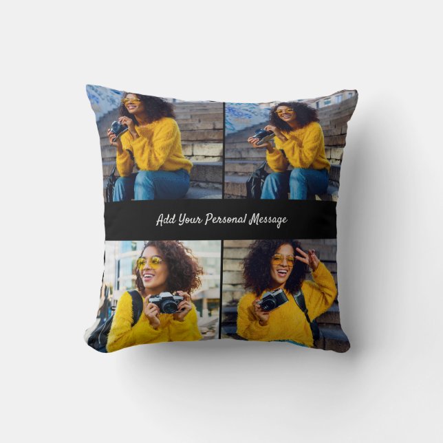 Design Your Own 4 Photo Collage Cushion (Front)