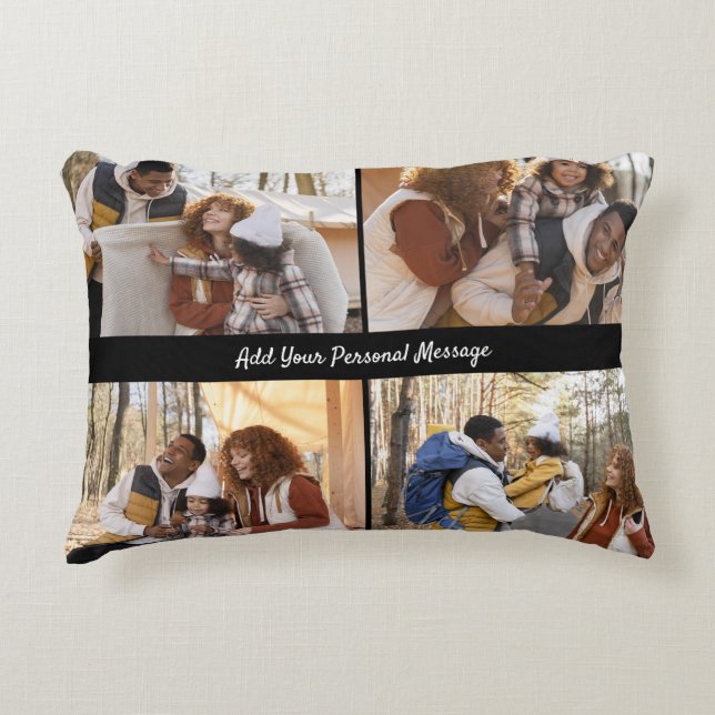 Design Your Own 4 Photo Collage Decorative Cushion (Front)