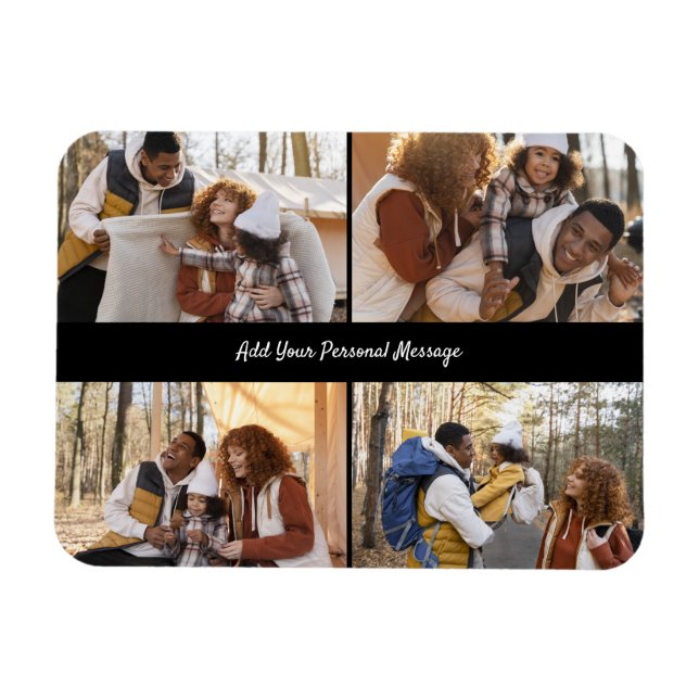 Design Your Own 4 Photo Collage Magnet (Horizontal)