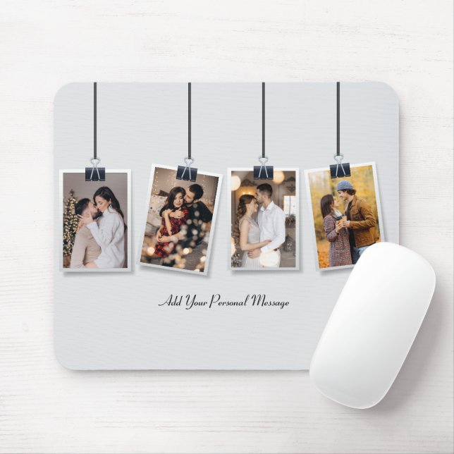 Design Your Own 4 Photo Collage Mouse Mat (With Mouse)
